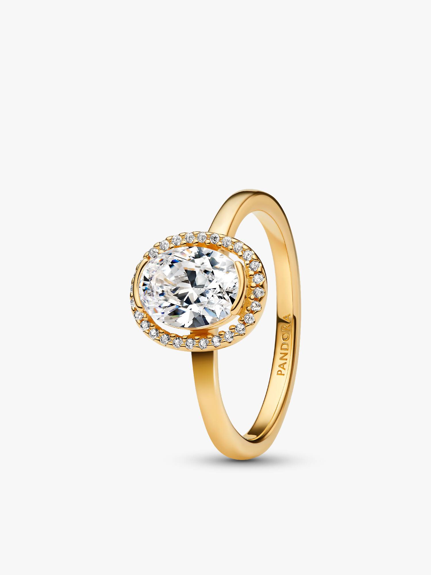 Oval Funklende Halo Ring