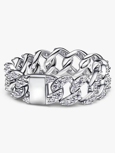 Pavé Cubansk Kjede Ring