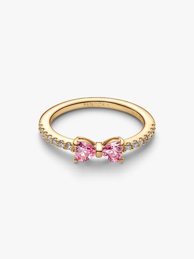 Funklende Pink Sløyfe Ring