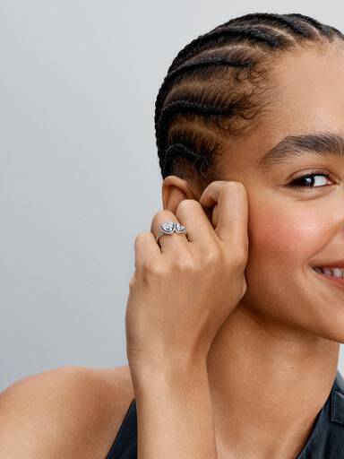 Funklende Halo Hjerter Ring