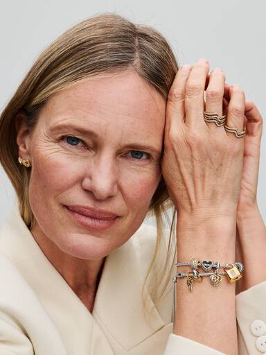 Inngraverbar Mum Dobbel Hengende Charm med Lab-dyrket Diamant