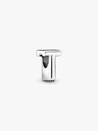 Letter T silver charm