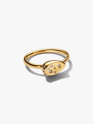 Liten Steinsatt Oval Signetring