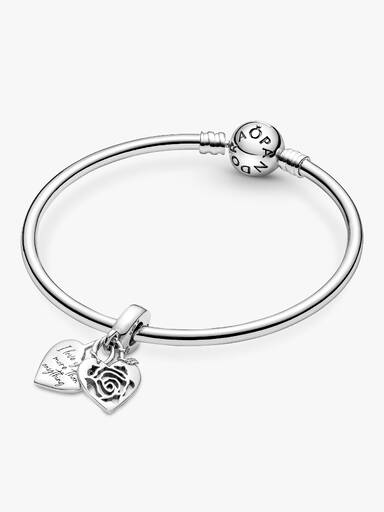 Rose Hjerteformet Hengelås Hengende Charm