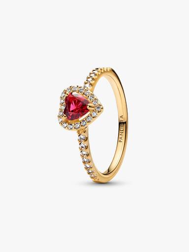 Hevet Rødt Hjerte Ring