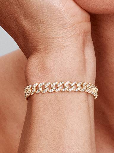 Pavé Cubansk Kjede Armbånd