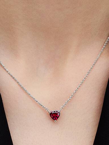 Funklende Hjerte Sirkel Anheng Collier Halskjede