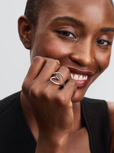 Organisk Formet Hjerte Ring