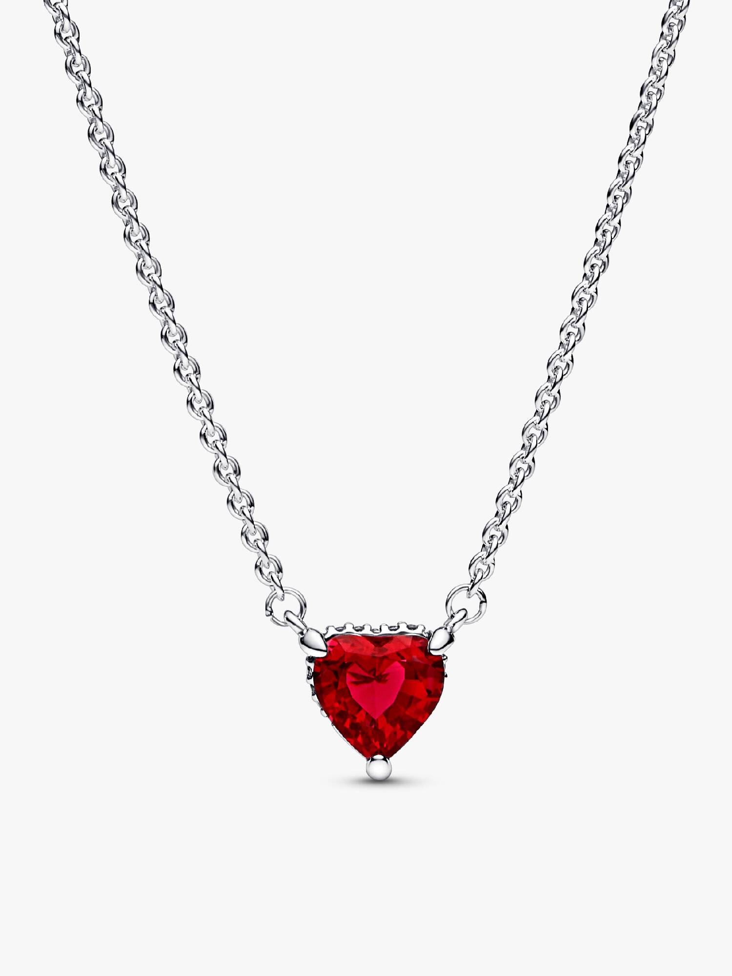 Funklende Hjerte Sirkel Anheng Collier Halskjede