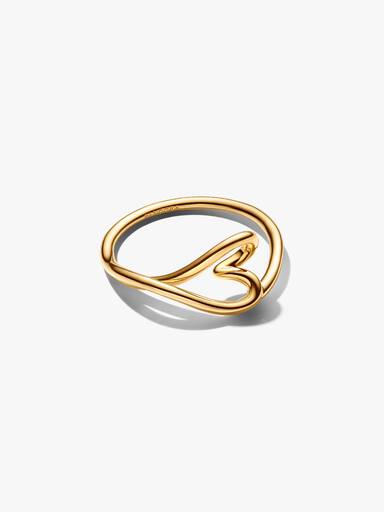 Organisk Formet Lite Hjerte Ring