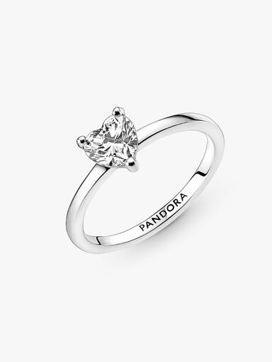 Funklende Hjerte Solitaire Ring