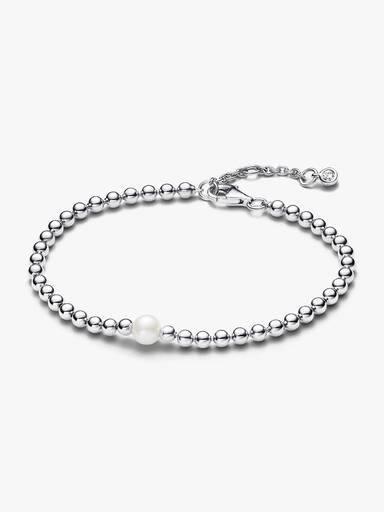 Behandlet Ferskvannskulturperle og Sølvkuler Armbånd