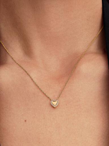 Funklende Hjerte Halo Collier Halskjede