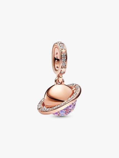 Planeten Saturn med glitrende Hengende Charm