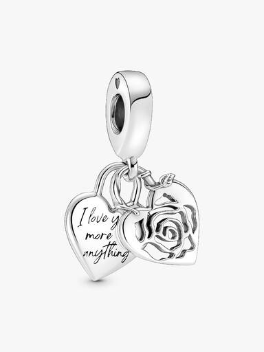 Rose Hjerteformet Hengelås Hengende Charm