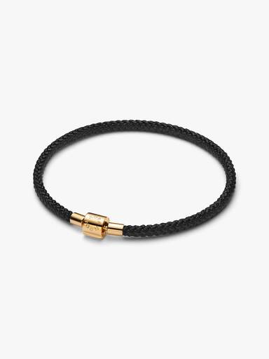 Armbånd med Blank Svart Snor