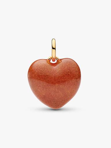 Oransje Oppblåst Hjerte Charm
