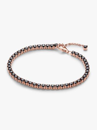 Svart Funklende Tennisarmbånd