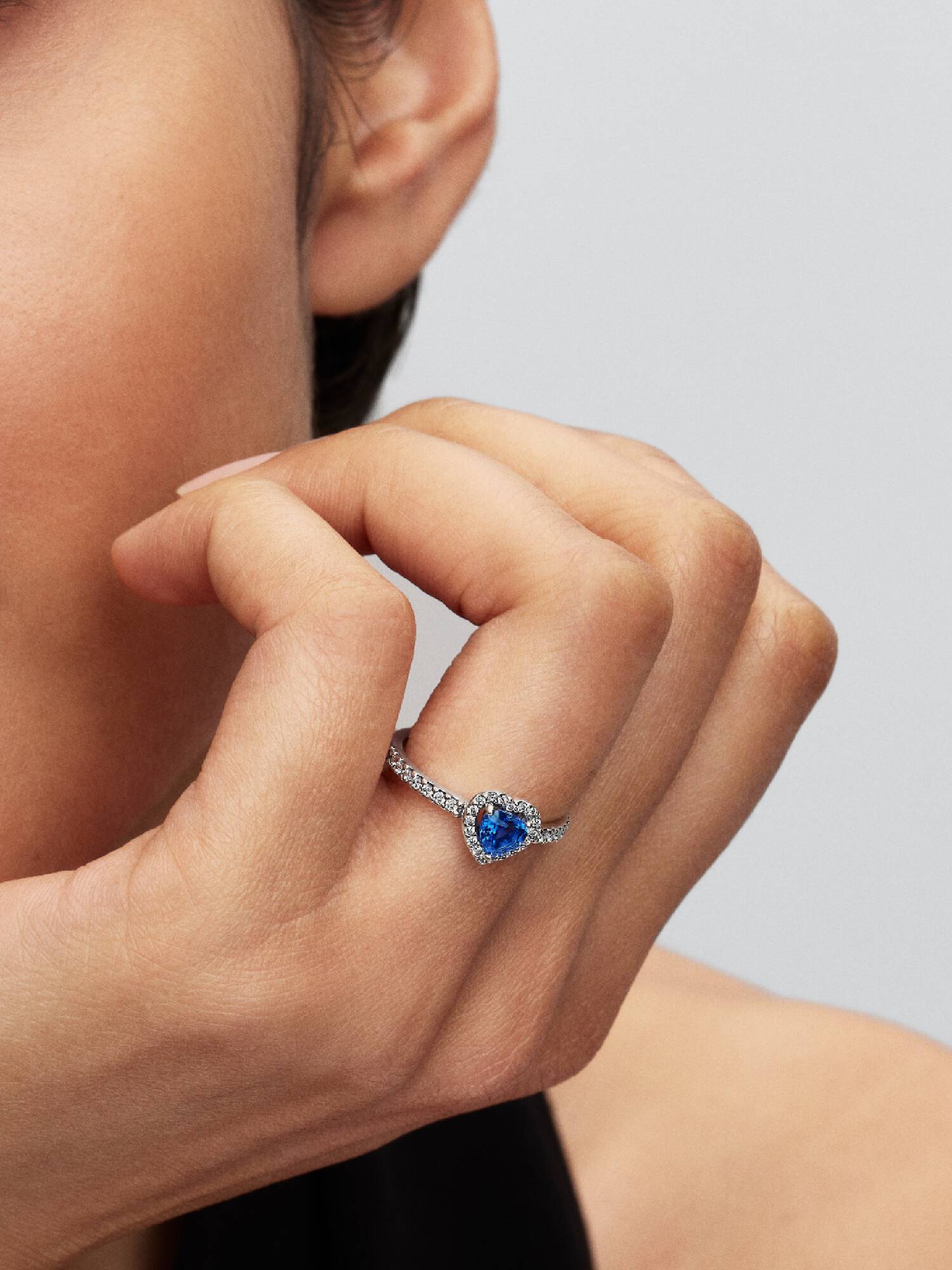Forhøyet Prinsesseblått Hjerte Ring