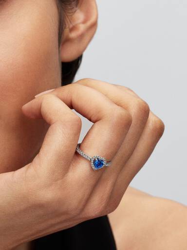 Forhøyet Prinsesseblått Hjerte Ring