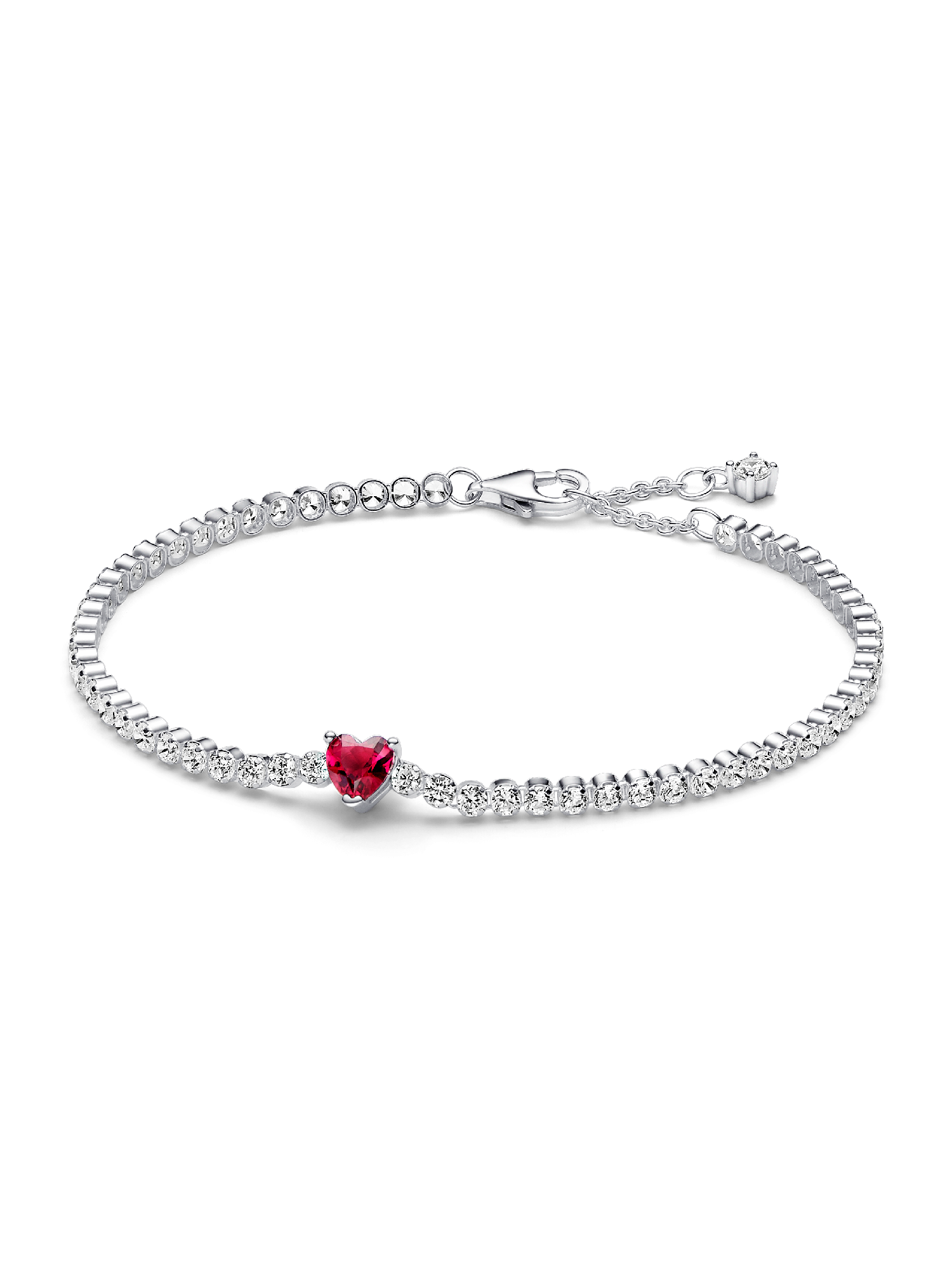 Rødt Funklende Hjerte Tennisarmbånd