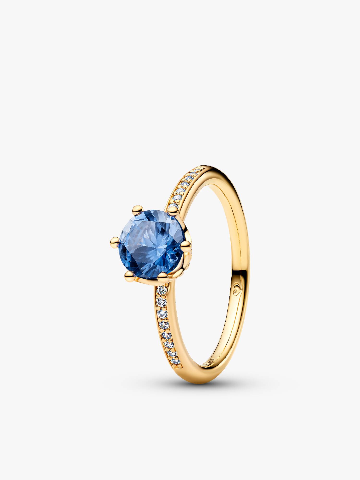 Blå Funklende Krone Solitaire Ring