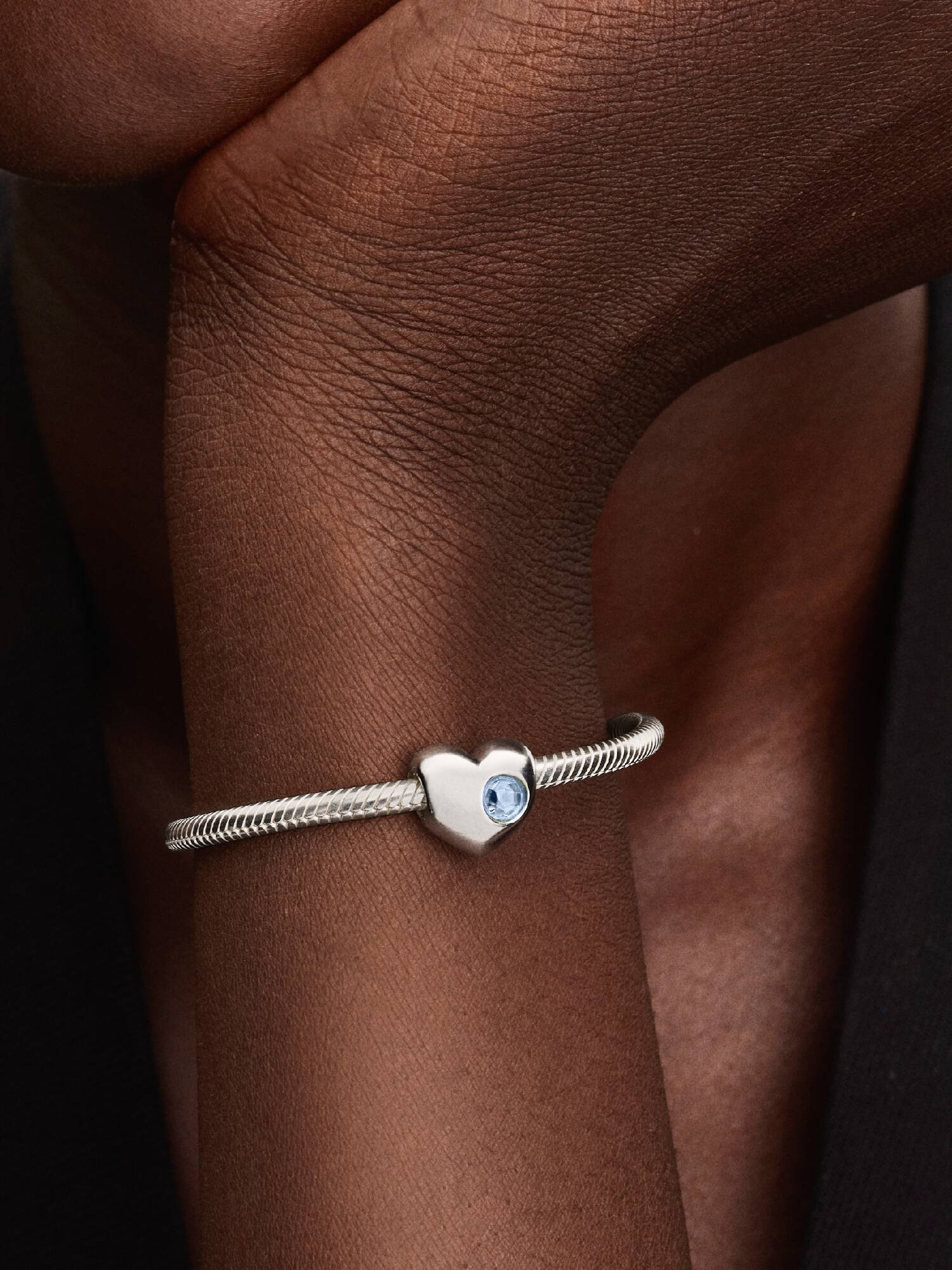 Havblå Stein Hjerte Charm