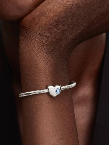 Havblå Stein Hjerte Charm
