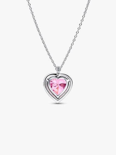 Pink Halo Hjerte Collier Halskjede