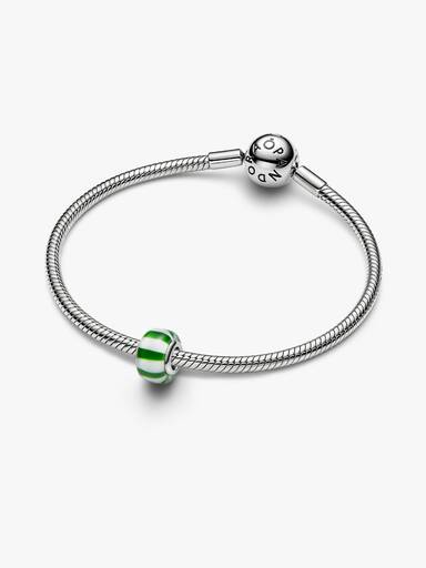 Grønn Sukkertøystokk Muranoglass Charm