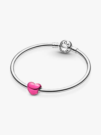 Metallisk Rosa Hjerte Charm