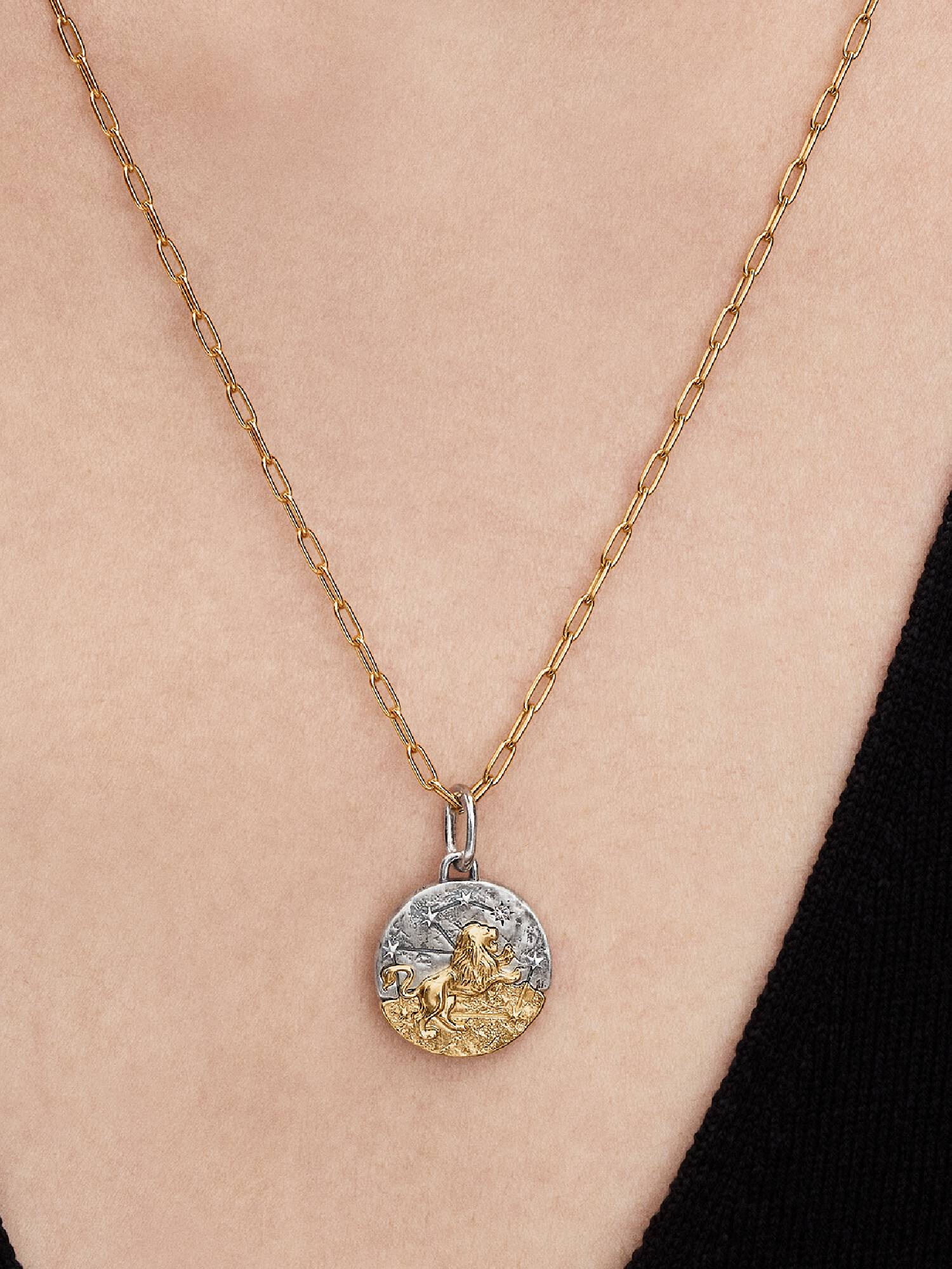 Stjernetegnet Løven Medaljong Charm