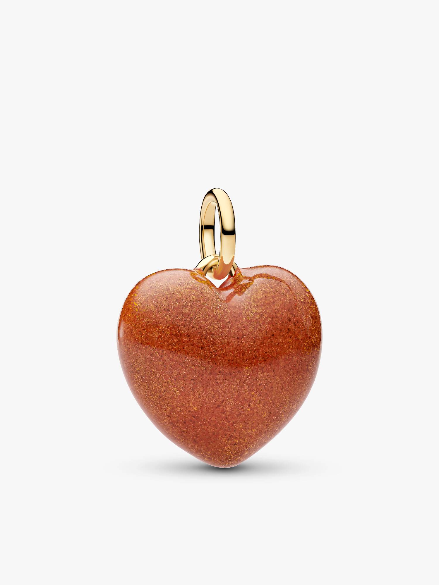 Oransje Oppblåst Hjerte Charm