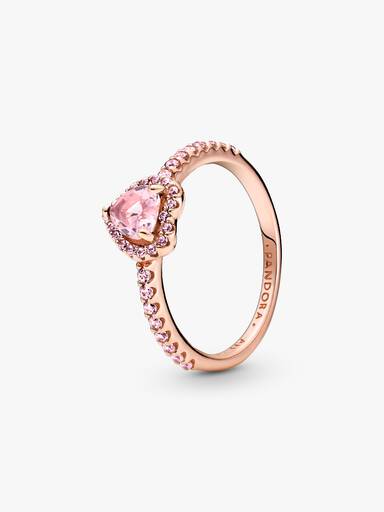 Funklende Hevet Hjerte Ring
