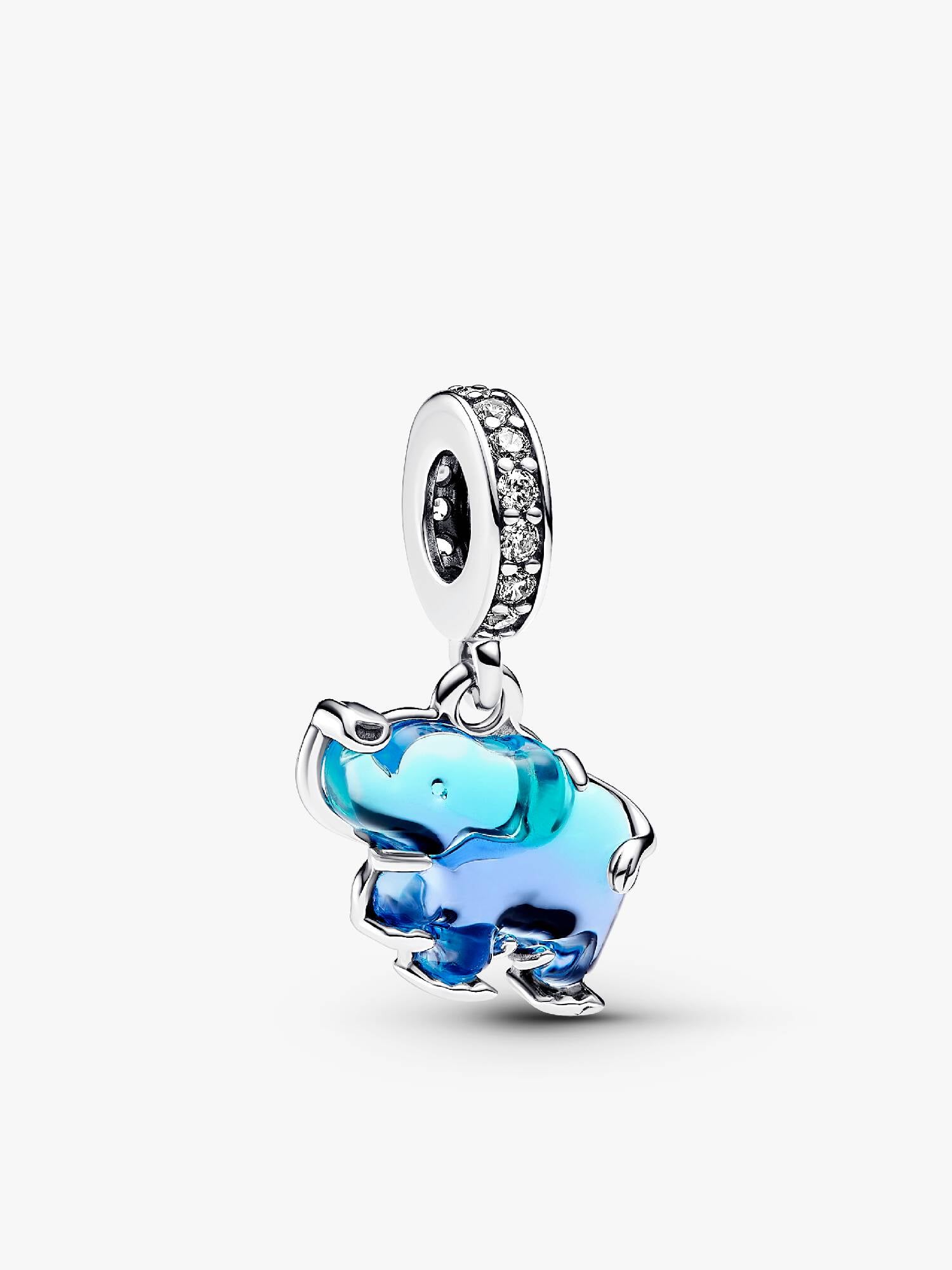 Blå Muranoglass Elefant Hengende Charm