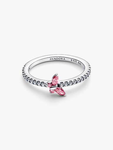 Glitrende Sommerfugl Ring