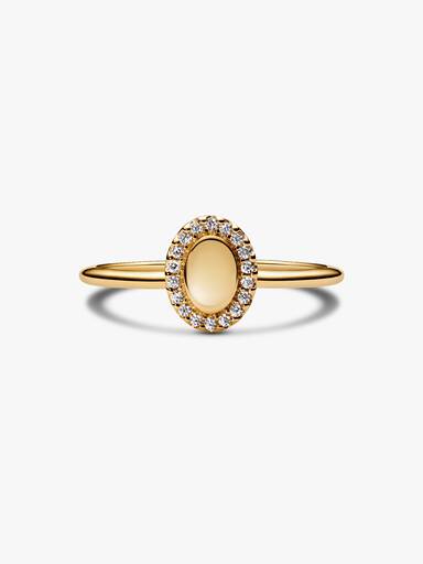 Inngraverbar Oval Halo Ring