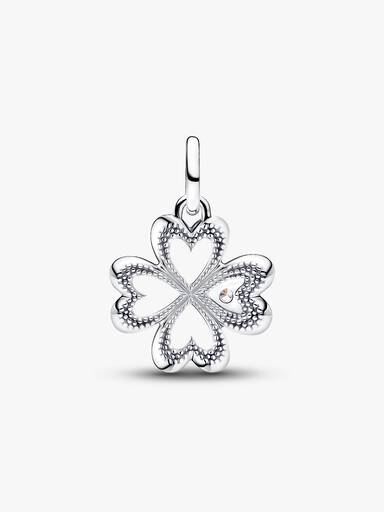 Hjerte Firkløver Medaljong Charm