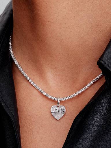 Inngraverbart LOVE Hjerte Hengende Charm
