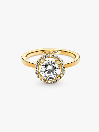 Funklende Rund Halo Ring