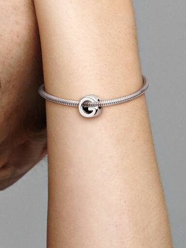 Letter G silver charm