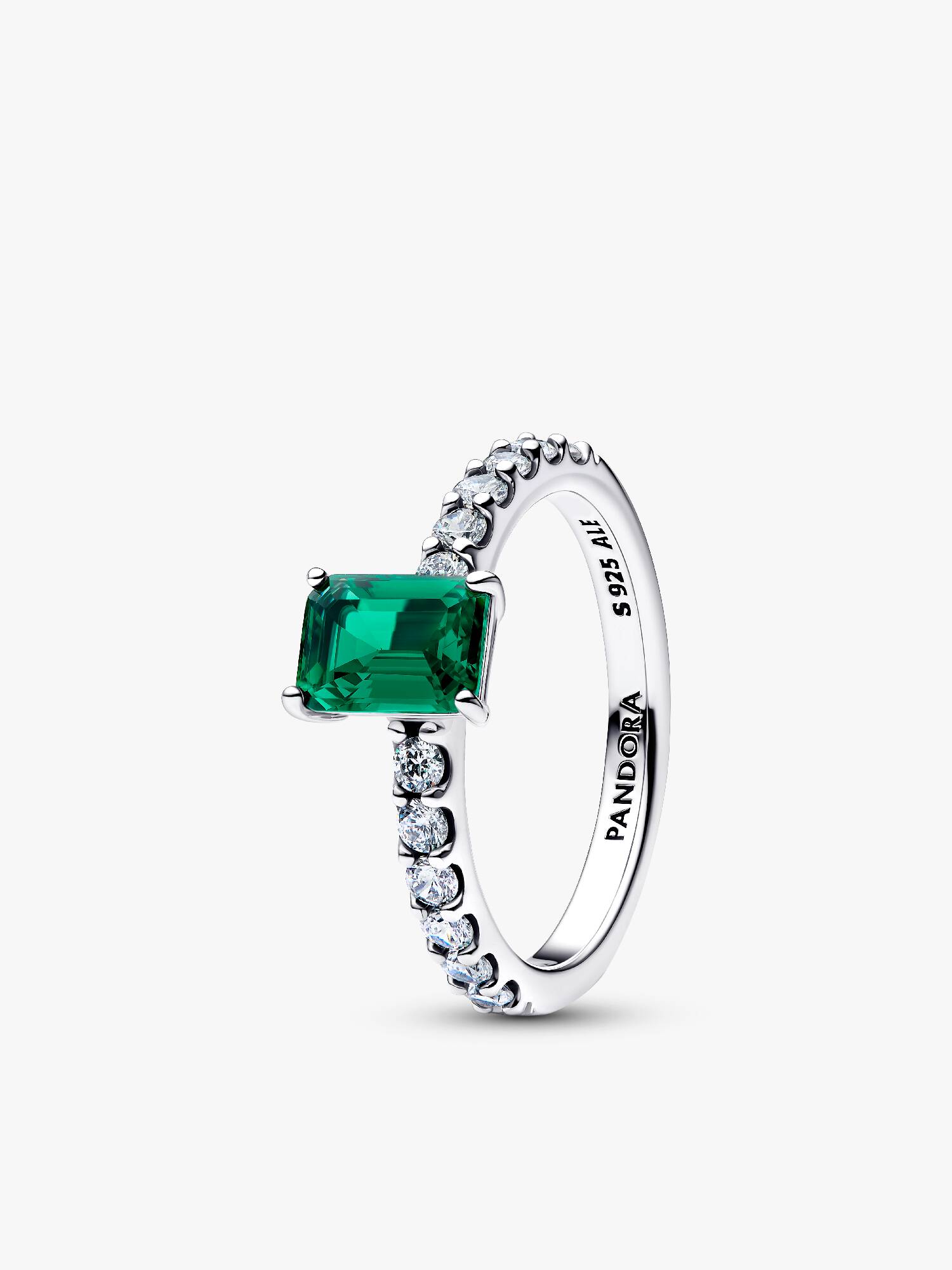 Rektangulær Funklende Grønn Sirkel Ring