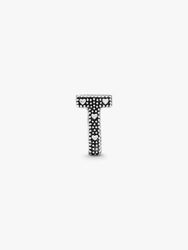Letter T silver charm