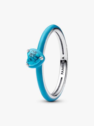Turkisfarget Hjerteformet Stein Ring