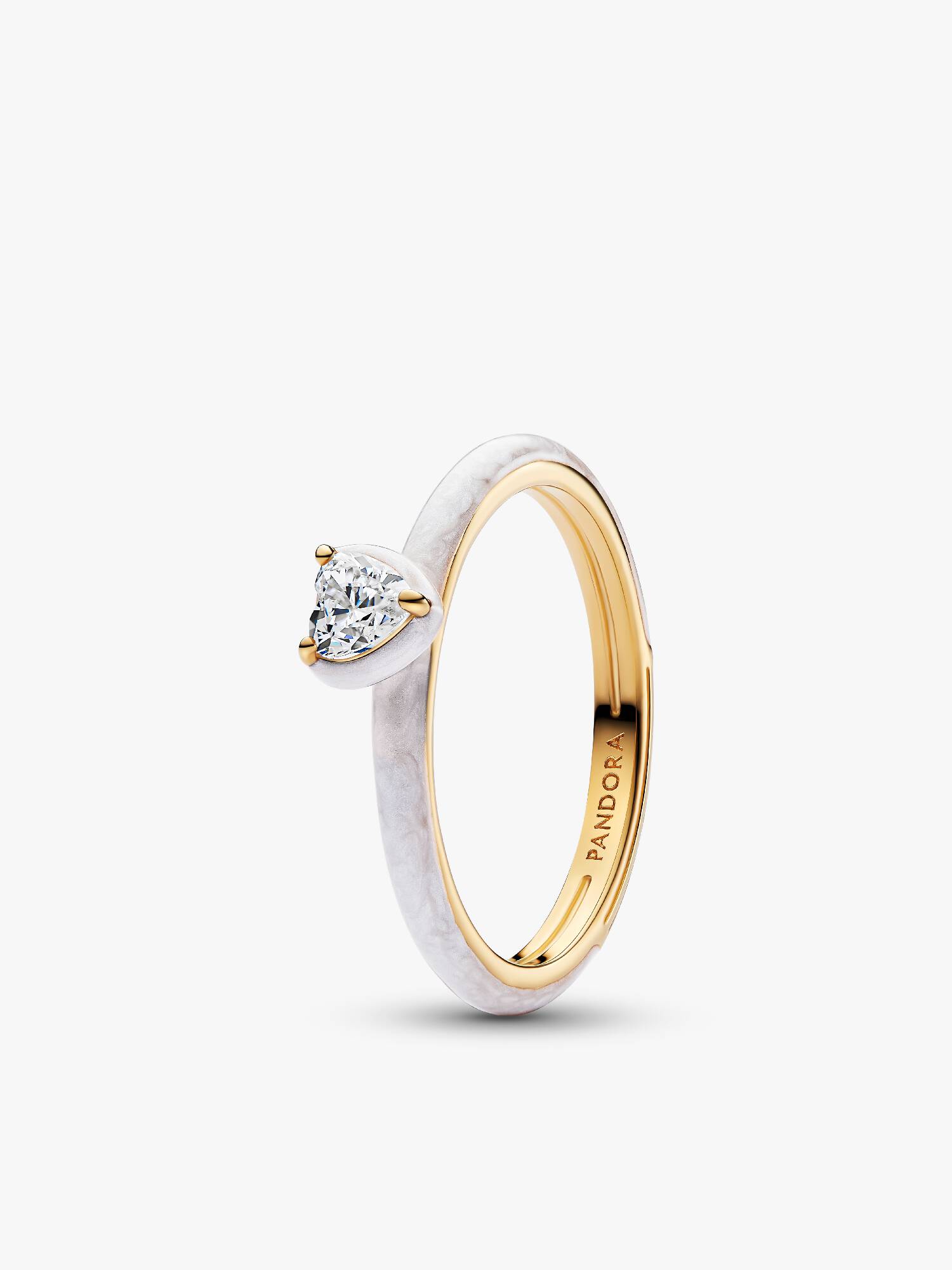 Hvit Chakra Hjerte Ring