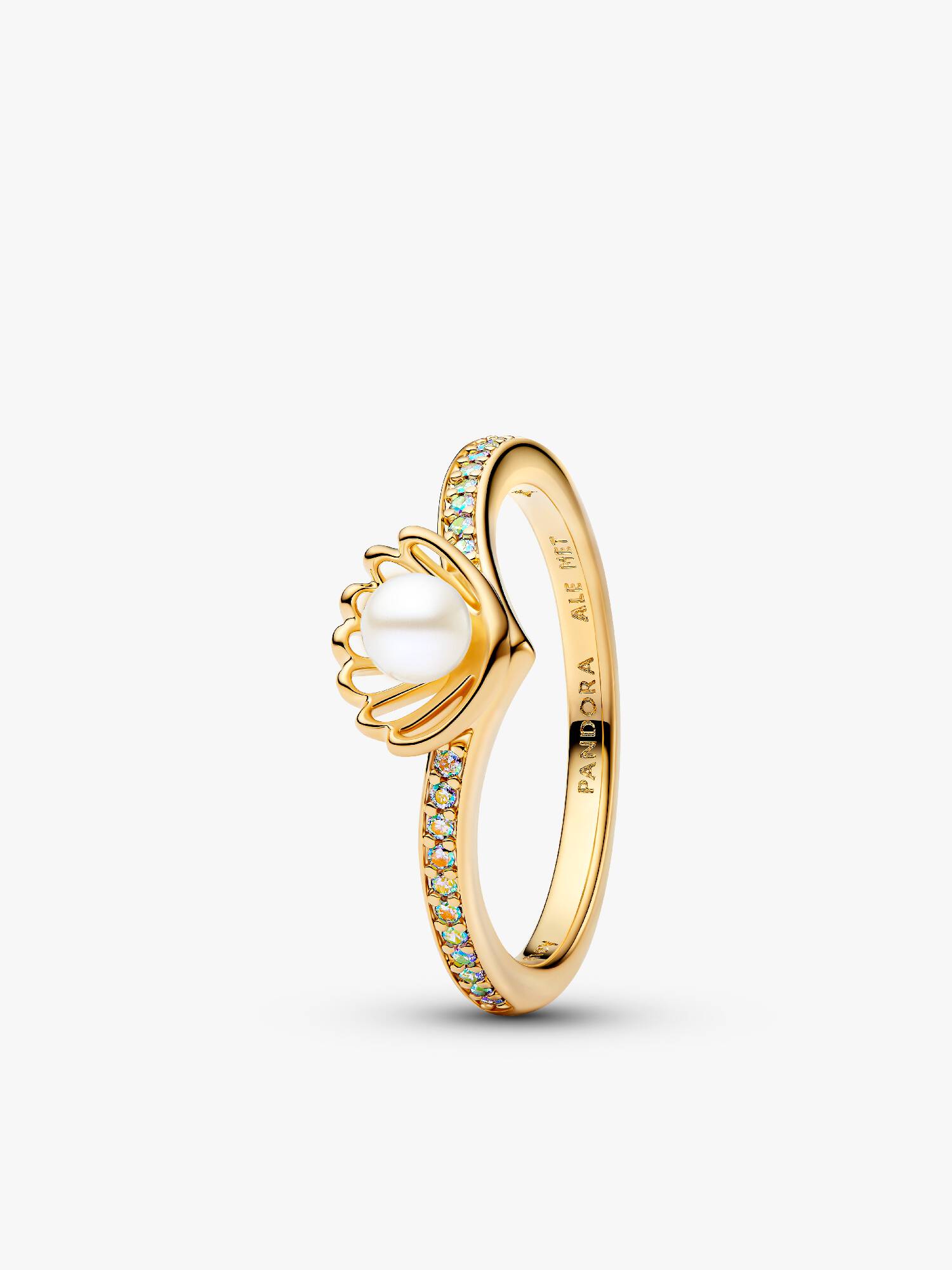 Disney Princess Ariel Skjell Behandlet Ferskvannskulturperle Ring