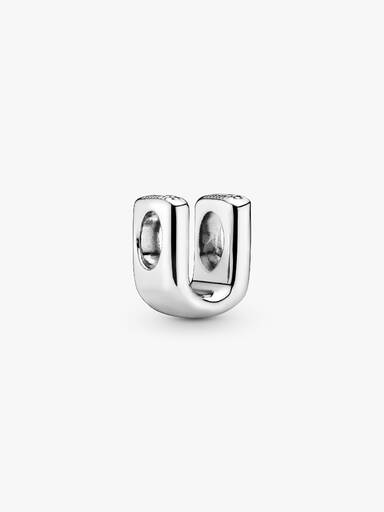 Letter U silver charm
