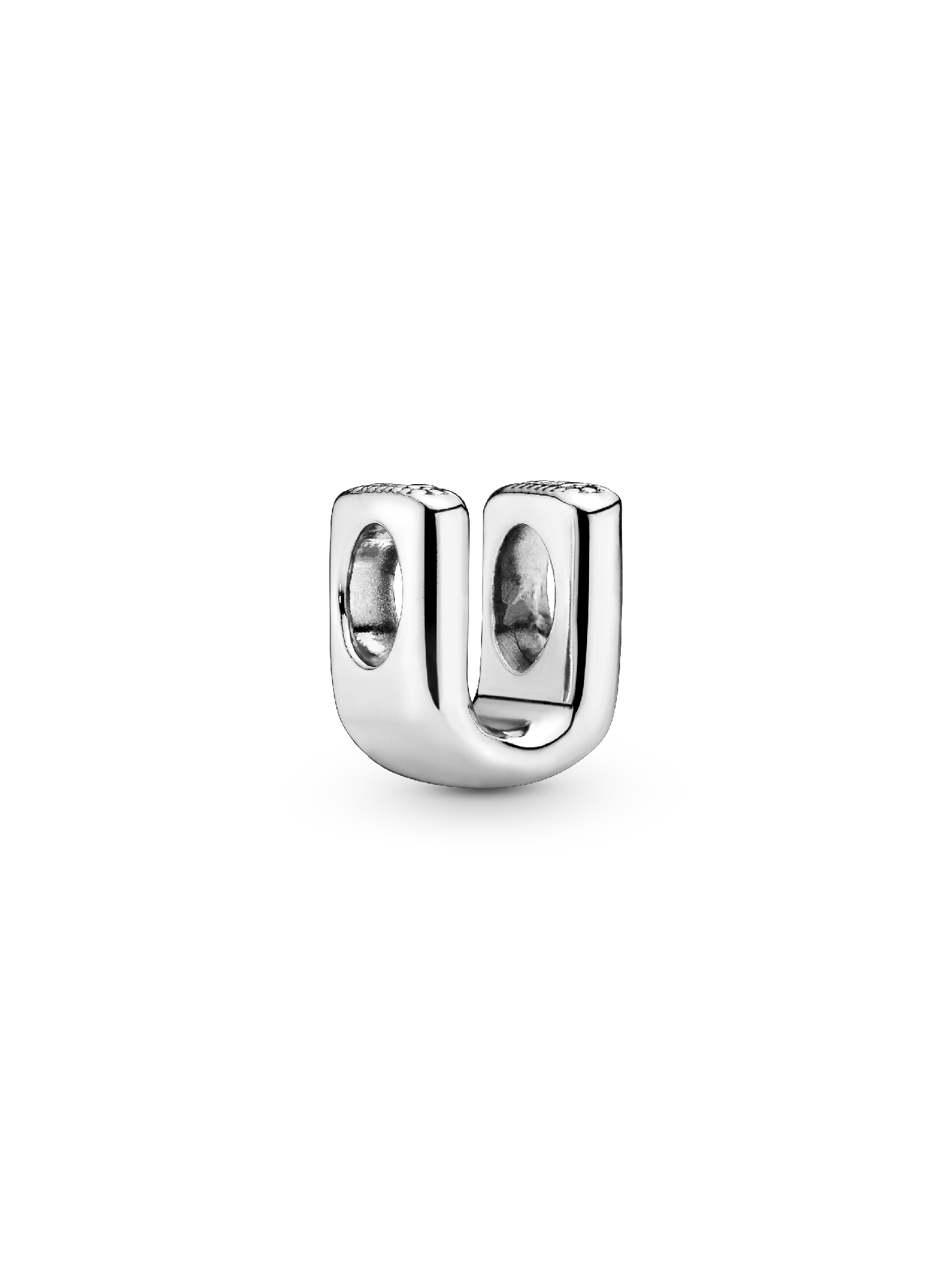 Letter U silver charm
