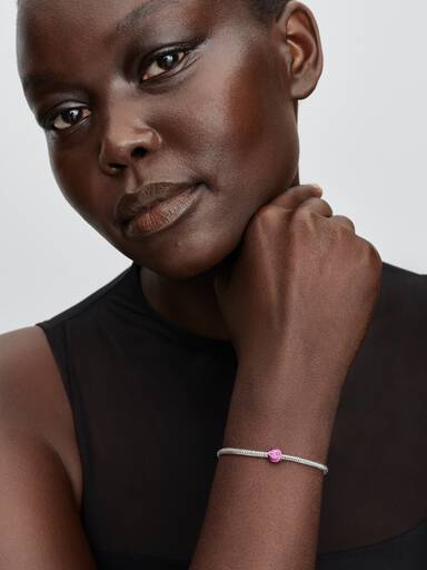 Pink Smilende Ansikt Mini Charm