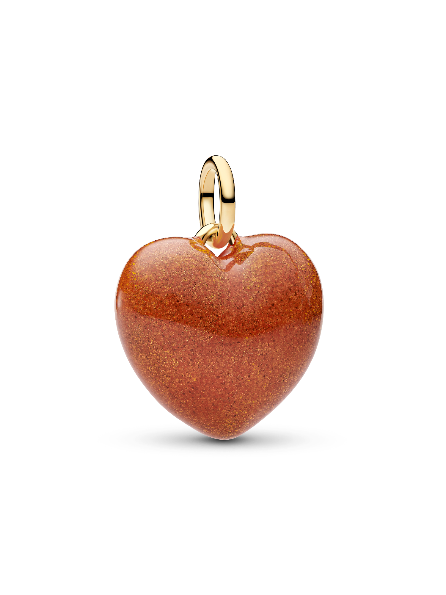 Oransje Oppblåst Hjerte Charm